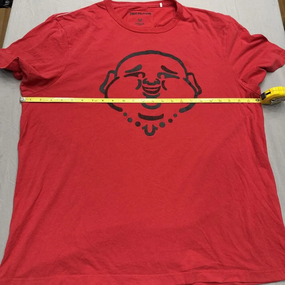 Vintage True Religion Buddha T Shirt Mens XXXL Red Y2K Graphic Tee Rare